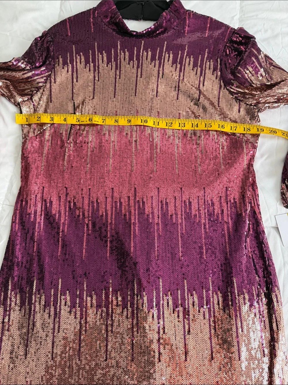Maison Tara Sequin Ombre Shift Dress in Pink and Plum NWT - Picture 7 of 8